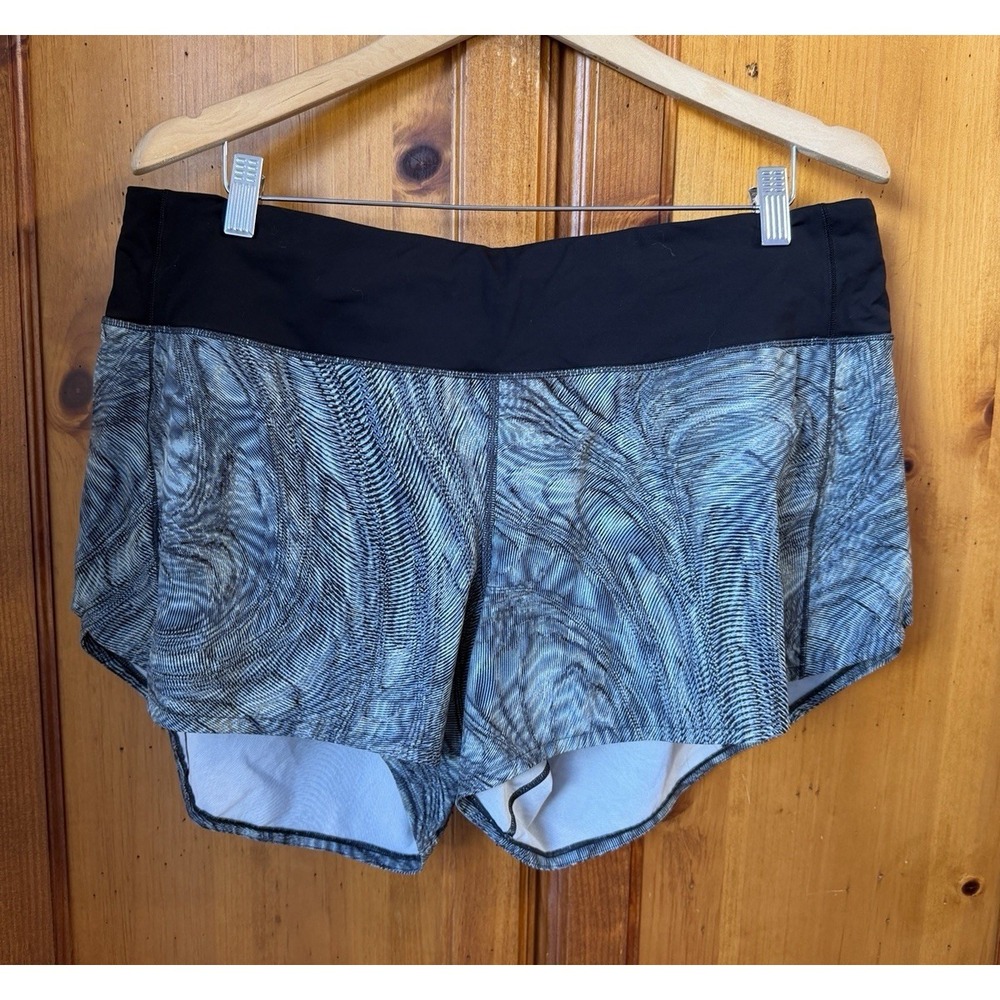 Lululemon Speed Up Shorts Women's 14 Printed Lined 4" Inseam Running Yoga